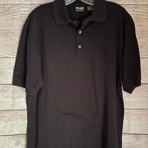 Ping Polo Shirt Adult small Black Rugby Golf Golfing Casual Athletic Men's